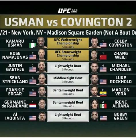 ufc 268 fight card times